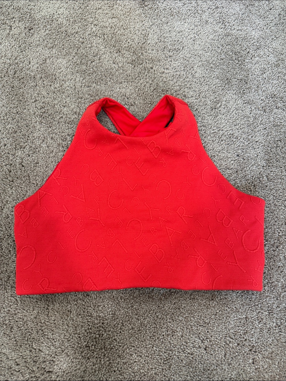 Emily Hsu Designs Red High-Neck Crop Top